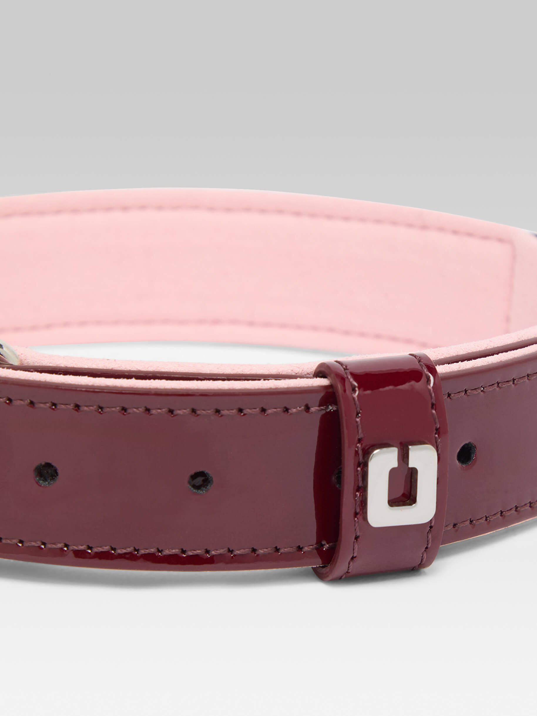 Rex - Burgundy patent leather dog collar - Image number 3