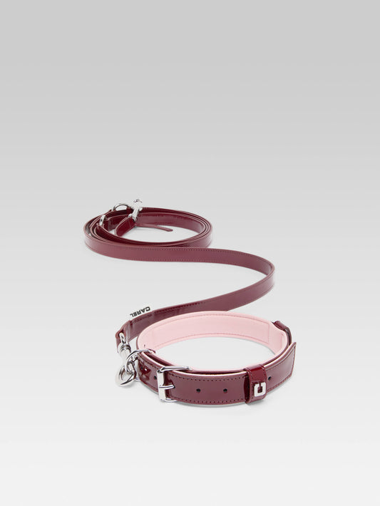 Rex - Burgundy patent leather dog collar - Image number 3