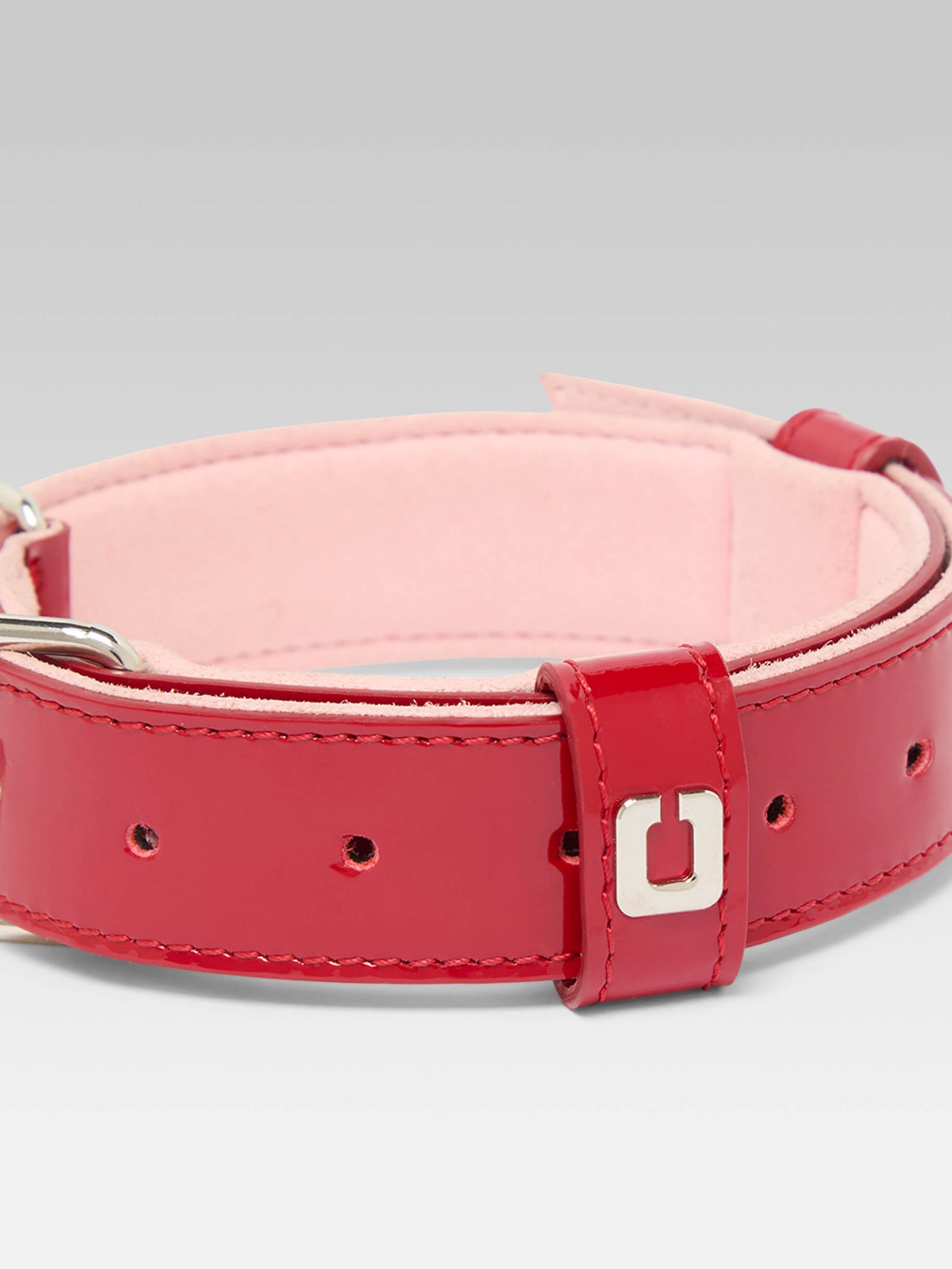 Rex - Collier pour chien en cuir verni rouge