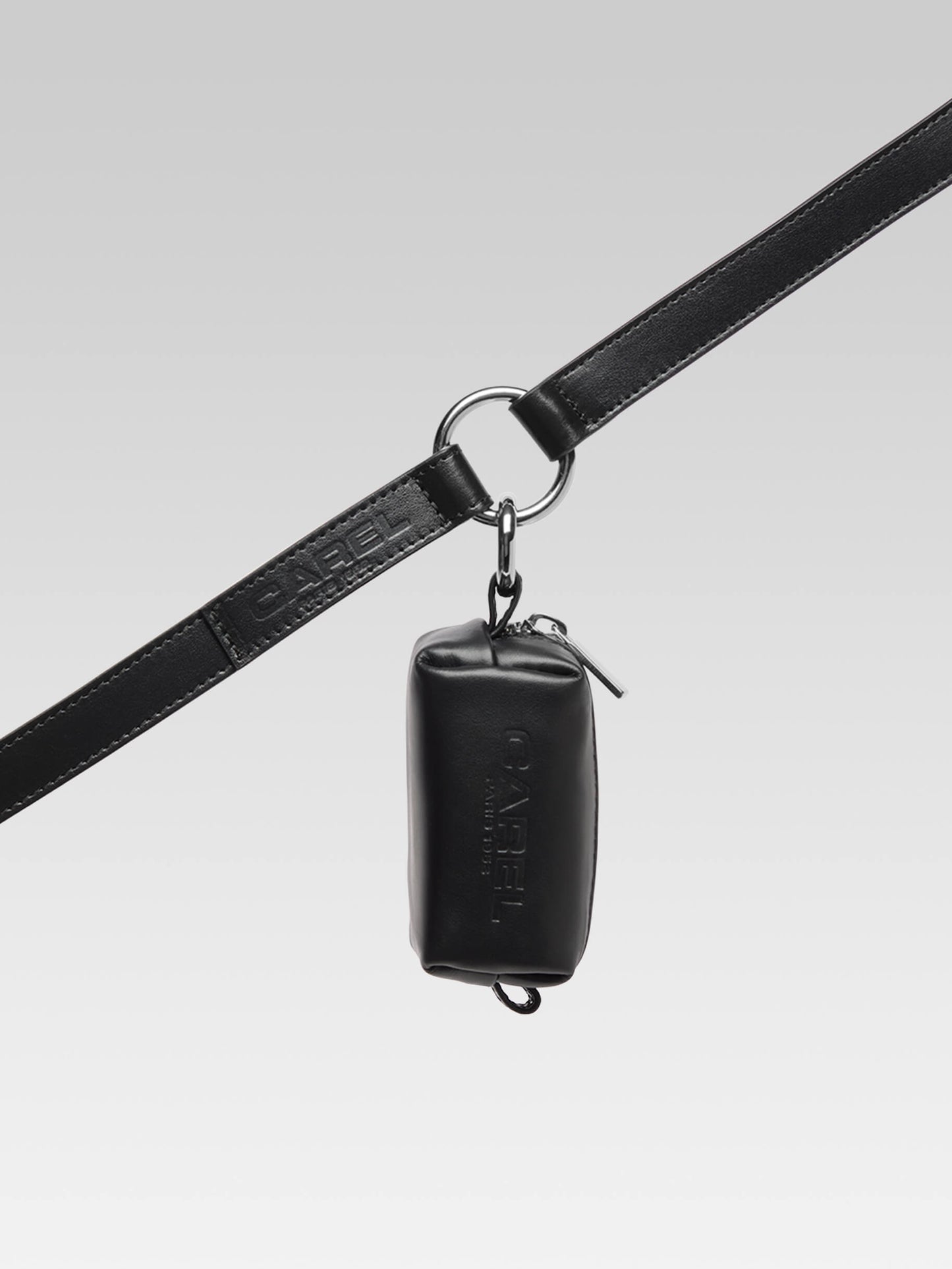 Rintintin - Black leather dog bag dispenser