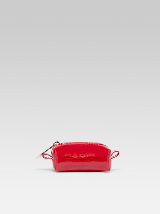 Rintintin - Distributeur de sacs canin cuir verni rouge