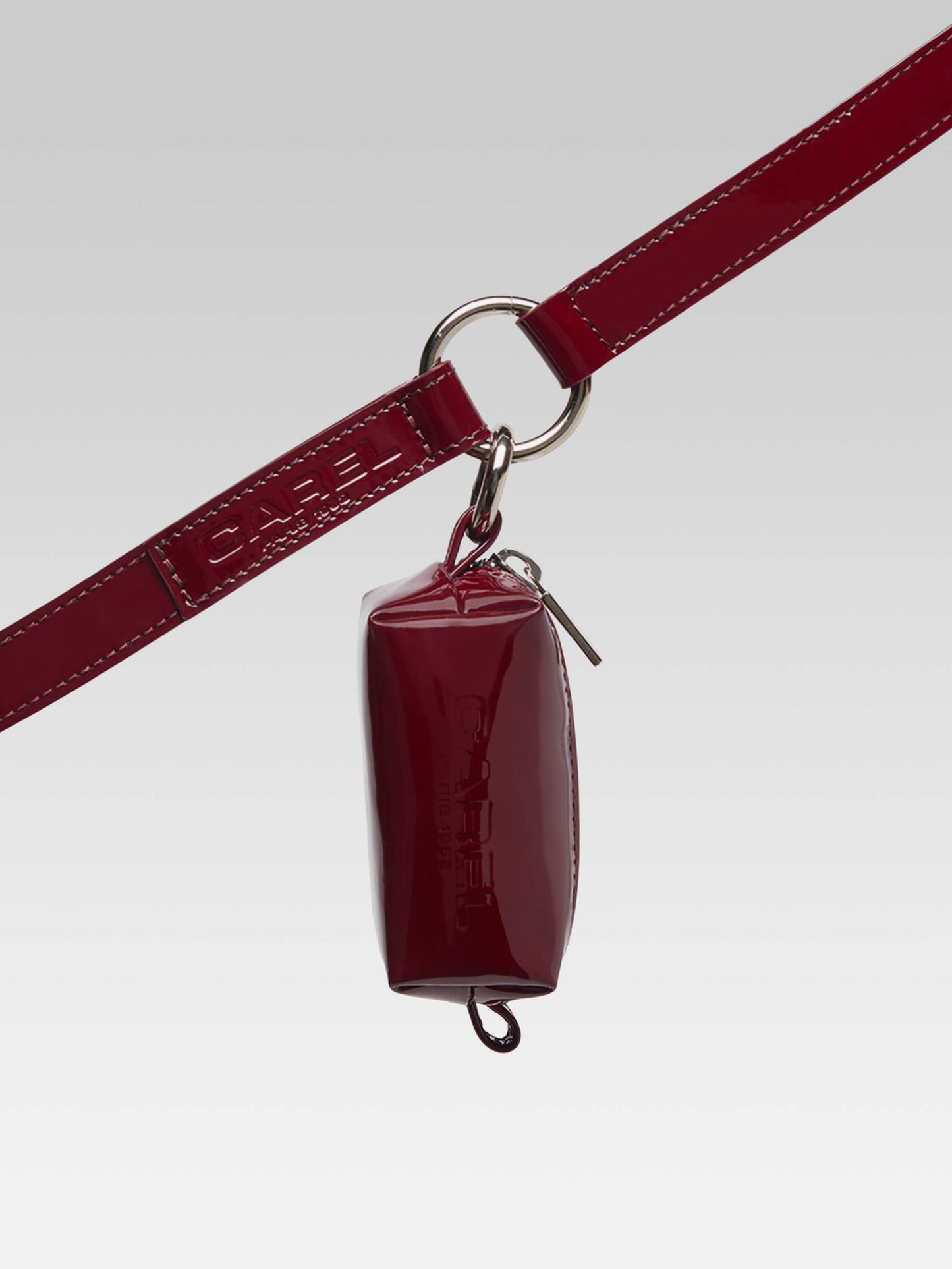 Rintintin - Distributeur de sacs canin cuir verni bordeaux