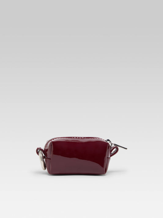 Trousseau - Mini burgundy patent leather pouch - Image number 3