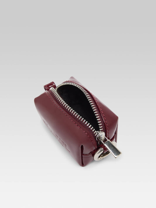 Trousseau - Mini burgundy patent leather pouch - Image number 2