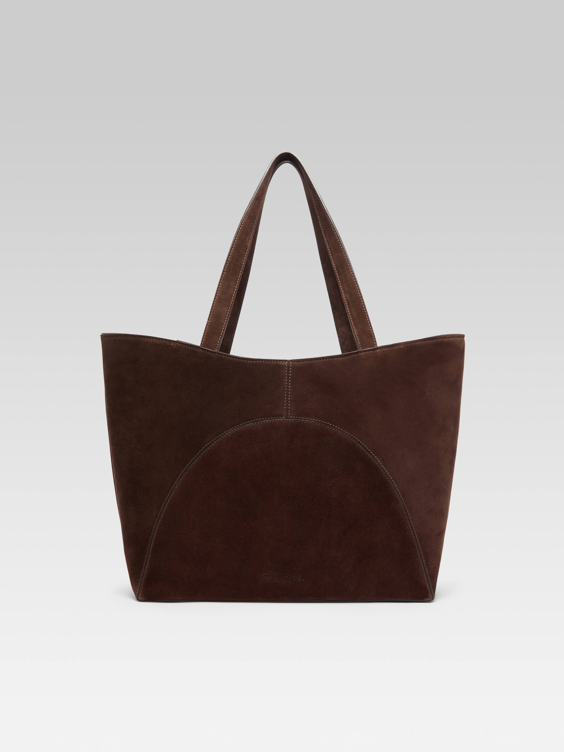 Clemenceau - Sac cabas cuir velours marron - Image numéro 2