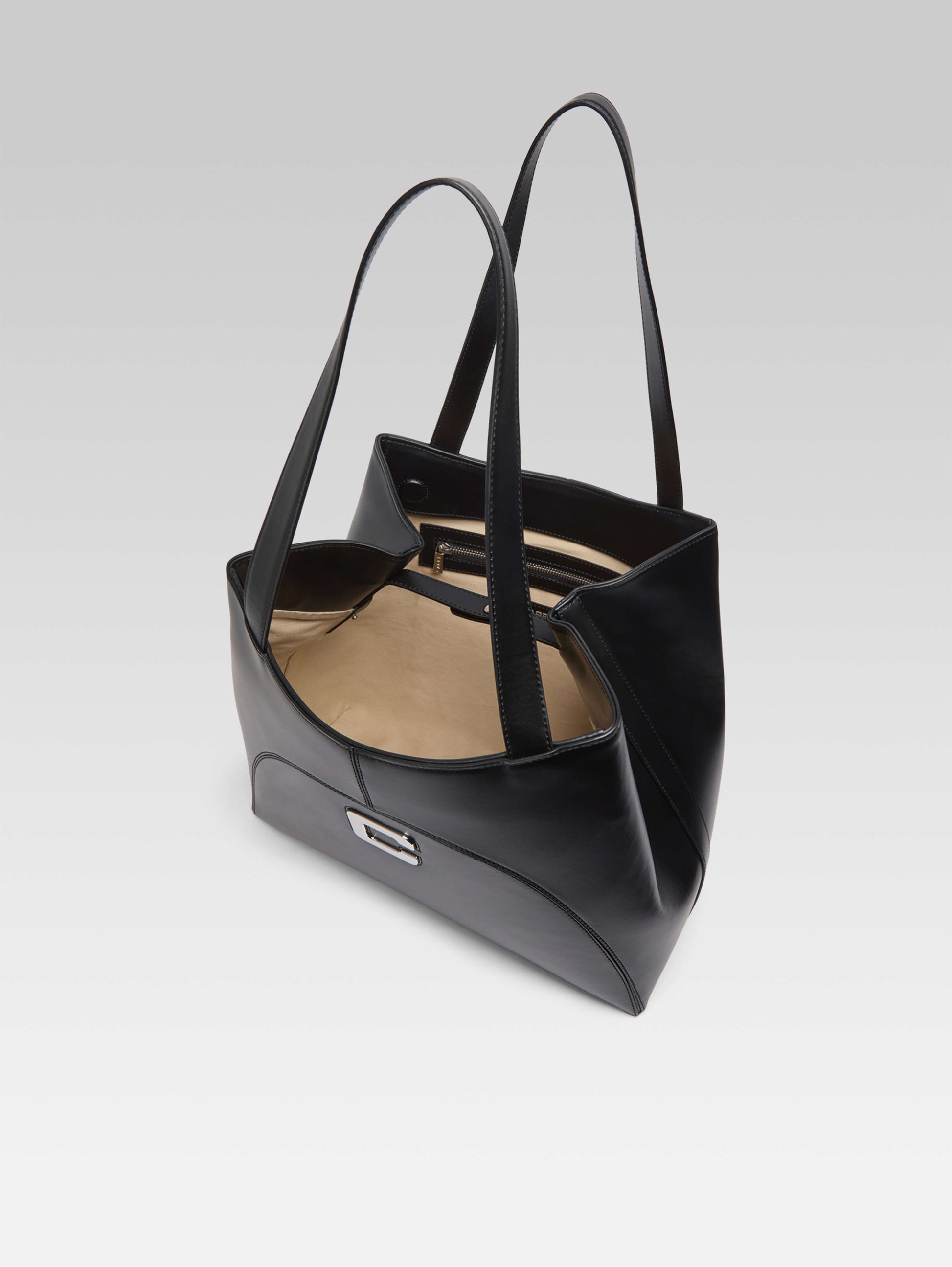 Clemenceau - Sac cabas cuir noir - Image numéro 3
