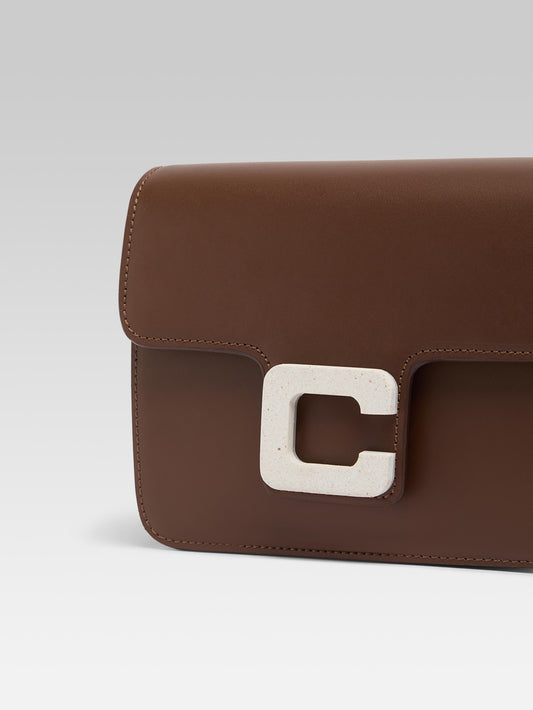 Mini Sorbonne - Sac cuir marron upcyclé - Image numéro 5