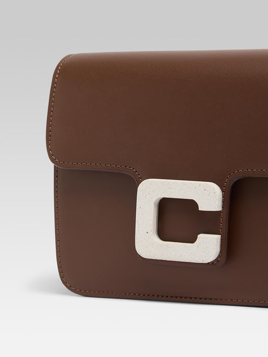 Mini Sorbonne - Sac cuir marron upcyclé - Image numéro 2