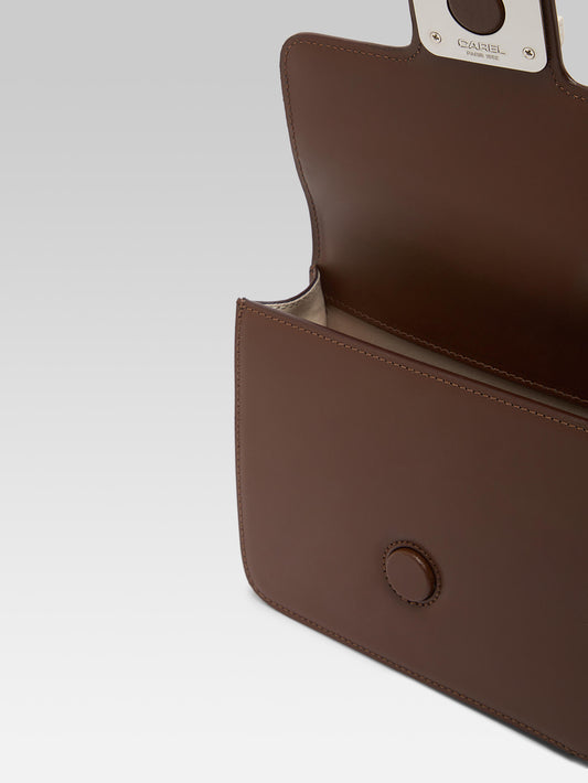 Mini Sorbonne - Sac cuir marron upcyclé - Image numéro 5