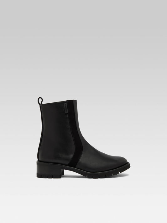 Phoenix - Bottines cuir et cuir velours noir - Image numéro 1