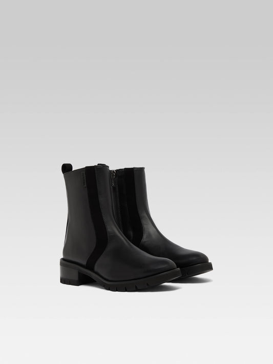 Phoenix - Black suede leather ankle boots - Image number 2