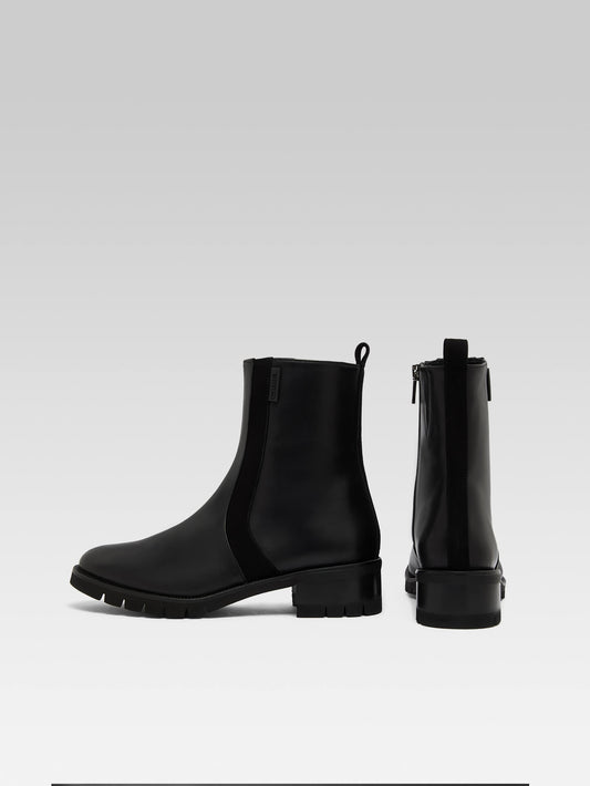 Phoenix - Black suede leather ankle boots - Image number 3