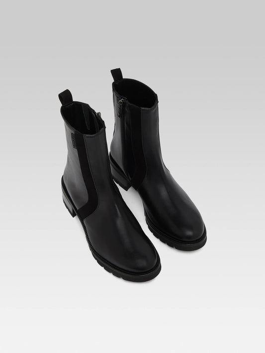 Phoenix - Bottines cuir et cuir velours noir - Image numéro 6