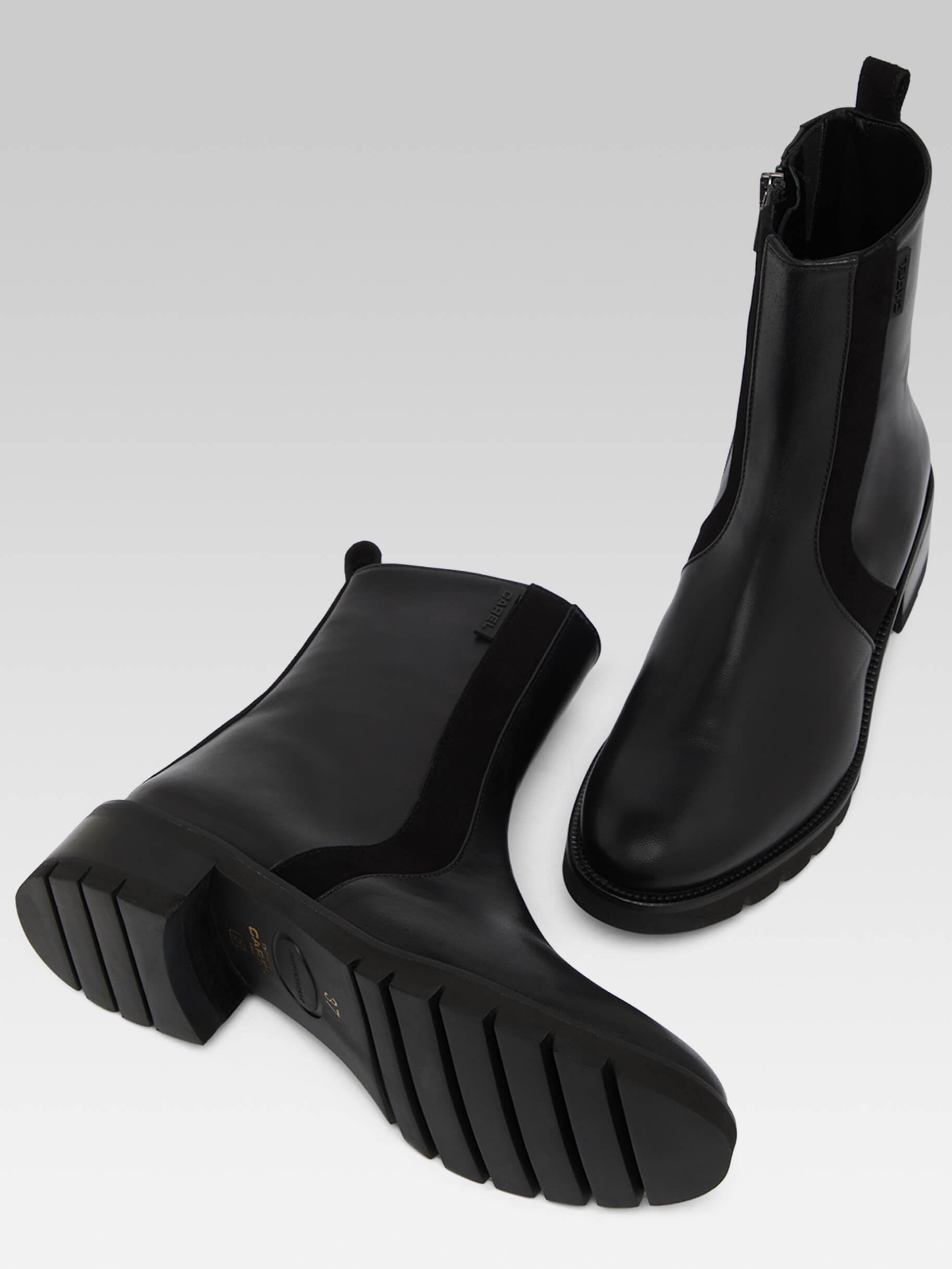 Phoenix - Black suede leather ankle boots - Image number 5