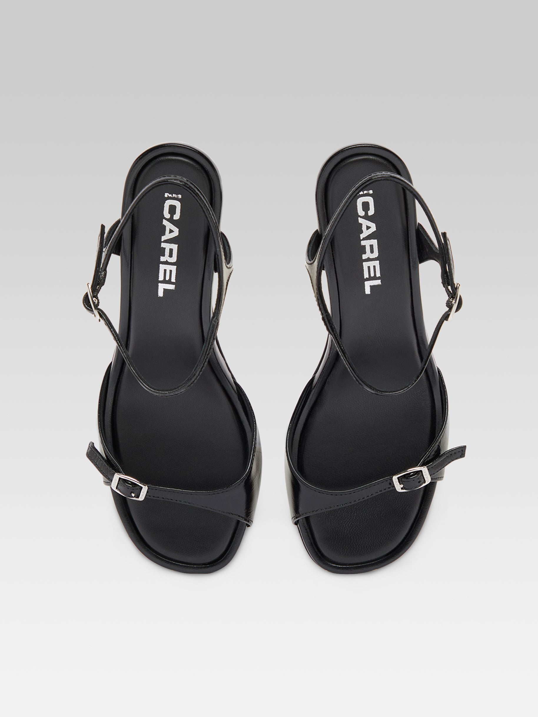 Celeste - Black patent leather heeled sandals - Image number 5