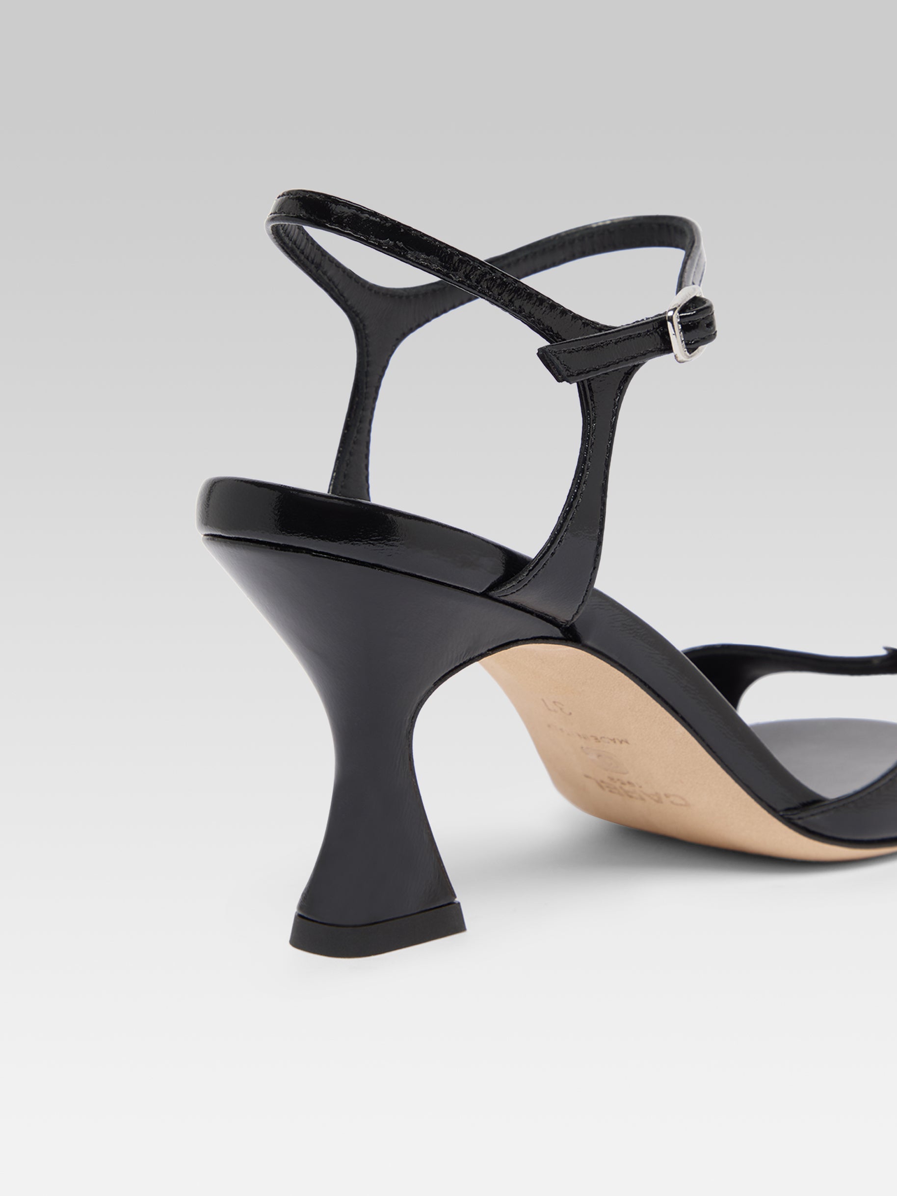 Celeste - Black patent leather heeled sandals - Image number 4