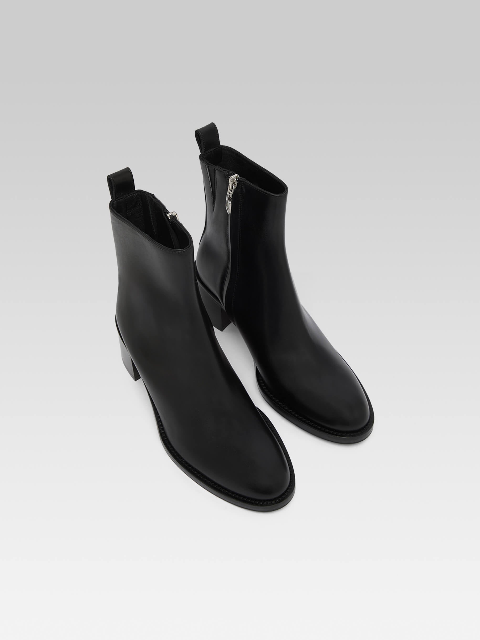 Bristol - Black leather ankle boots - Image number 4