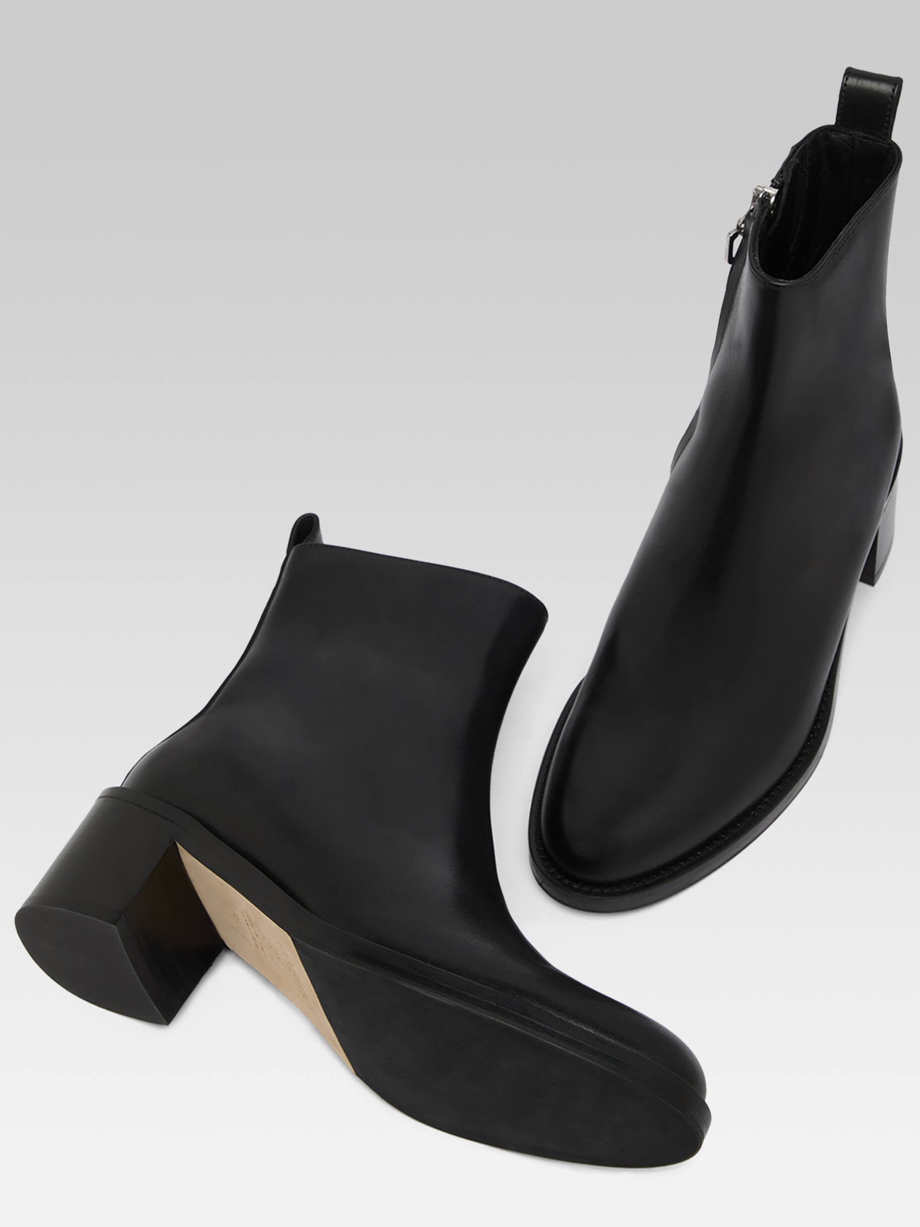 Bristol - Black leather ankle boots - Image number 5