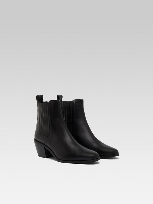 Memphis - Bottines cuir noir - Image numéro 2