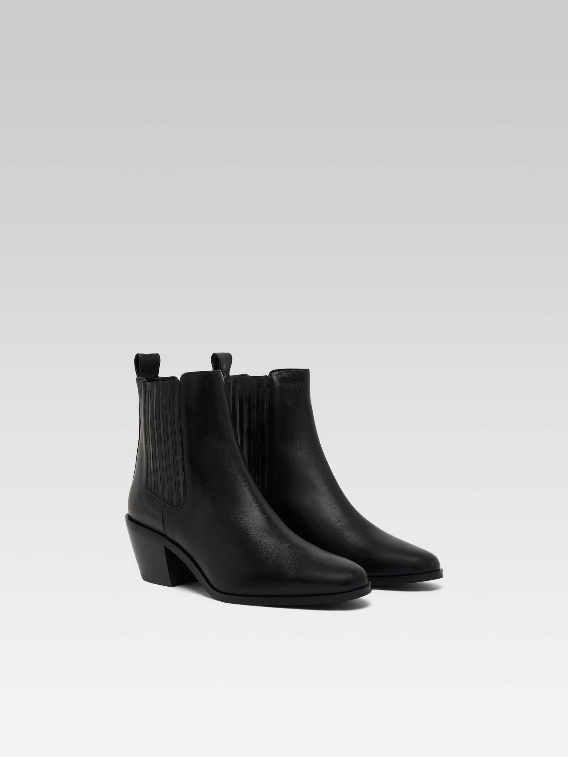 Memphis - Bottines cuir noir - Image numéro 2