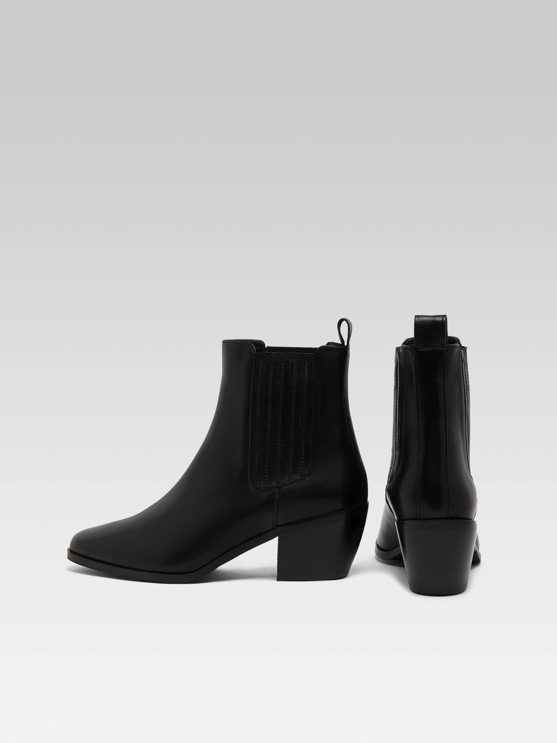 Memphis - Bottines cuir noir - Image numéro 3
