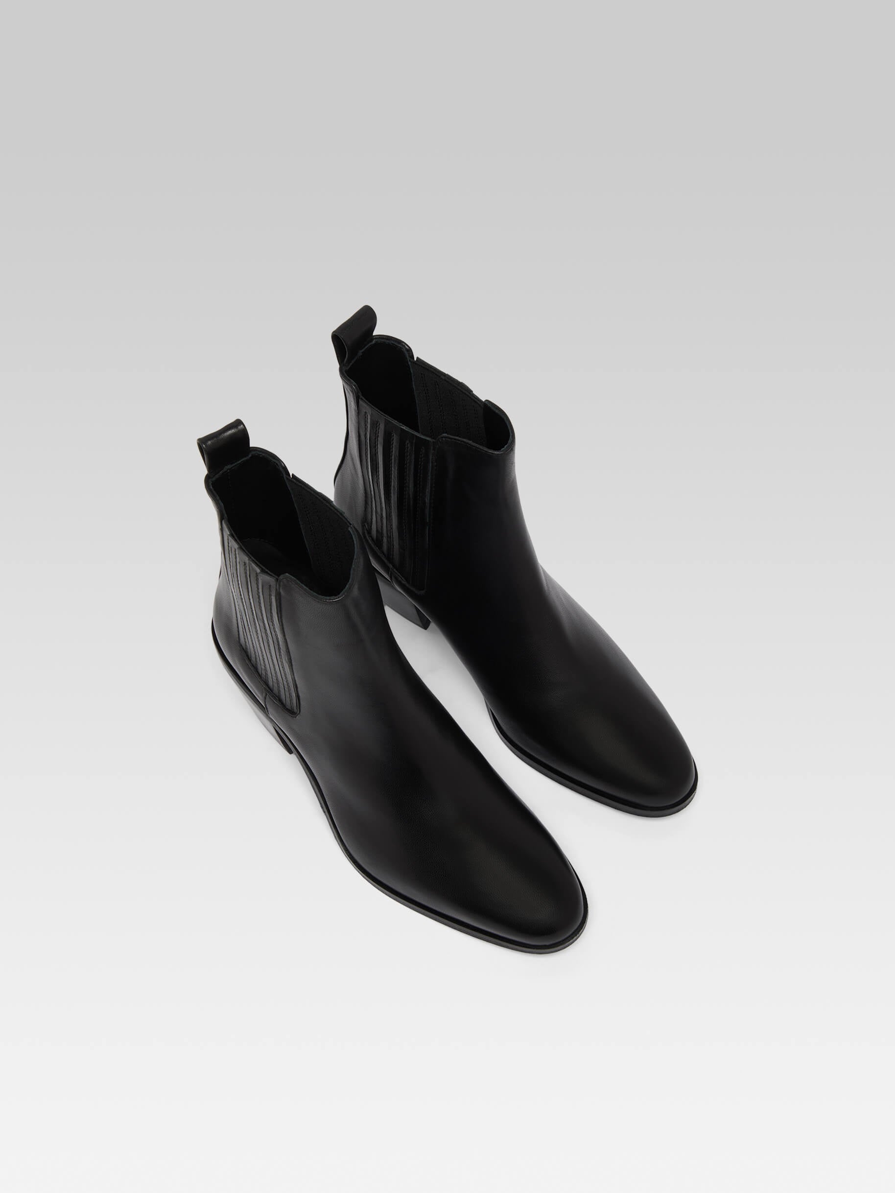 Memphis - Bottines cuir noir - Image numéro 4
