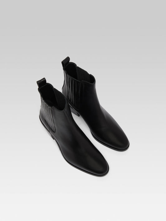 Memphis - Black leather ankle boots - Image number 4