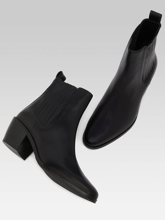 Memphis - Bottines cuir noir - Image numéro 5