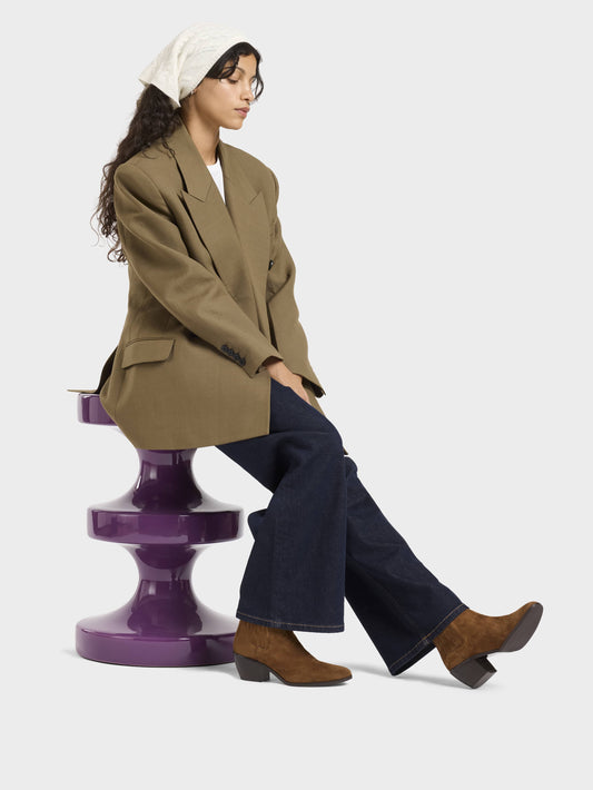 Memphis - Cognac suede leather ankle boots - Image number 3