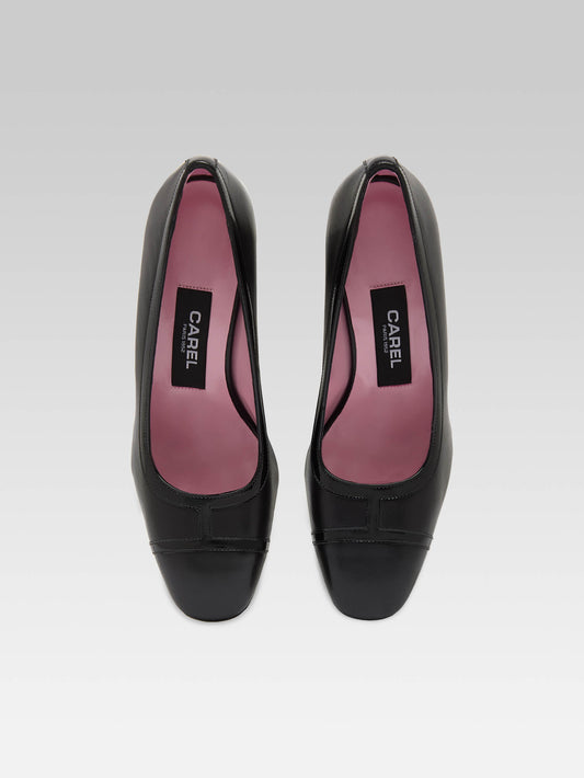 Lise - Escarpins cuir et cuir verni noir - Image numéro 4