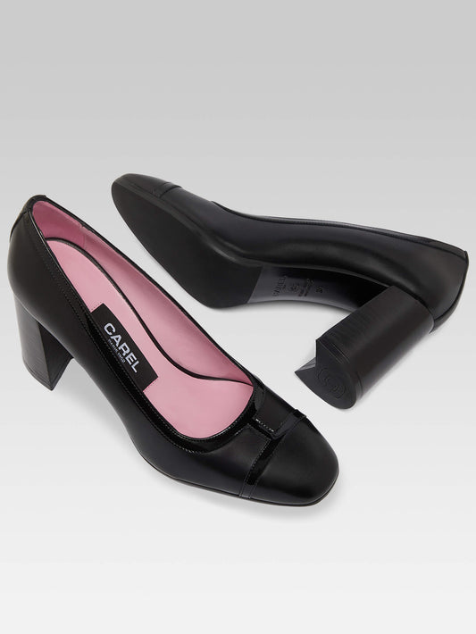 Lise - Escarpins cuir et cuir verni noir - Image numéro 5