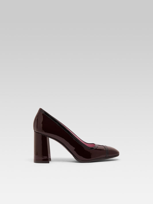 Lise - Brown and black patent leather pumps