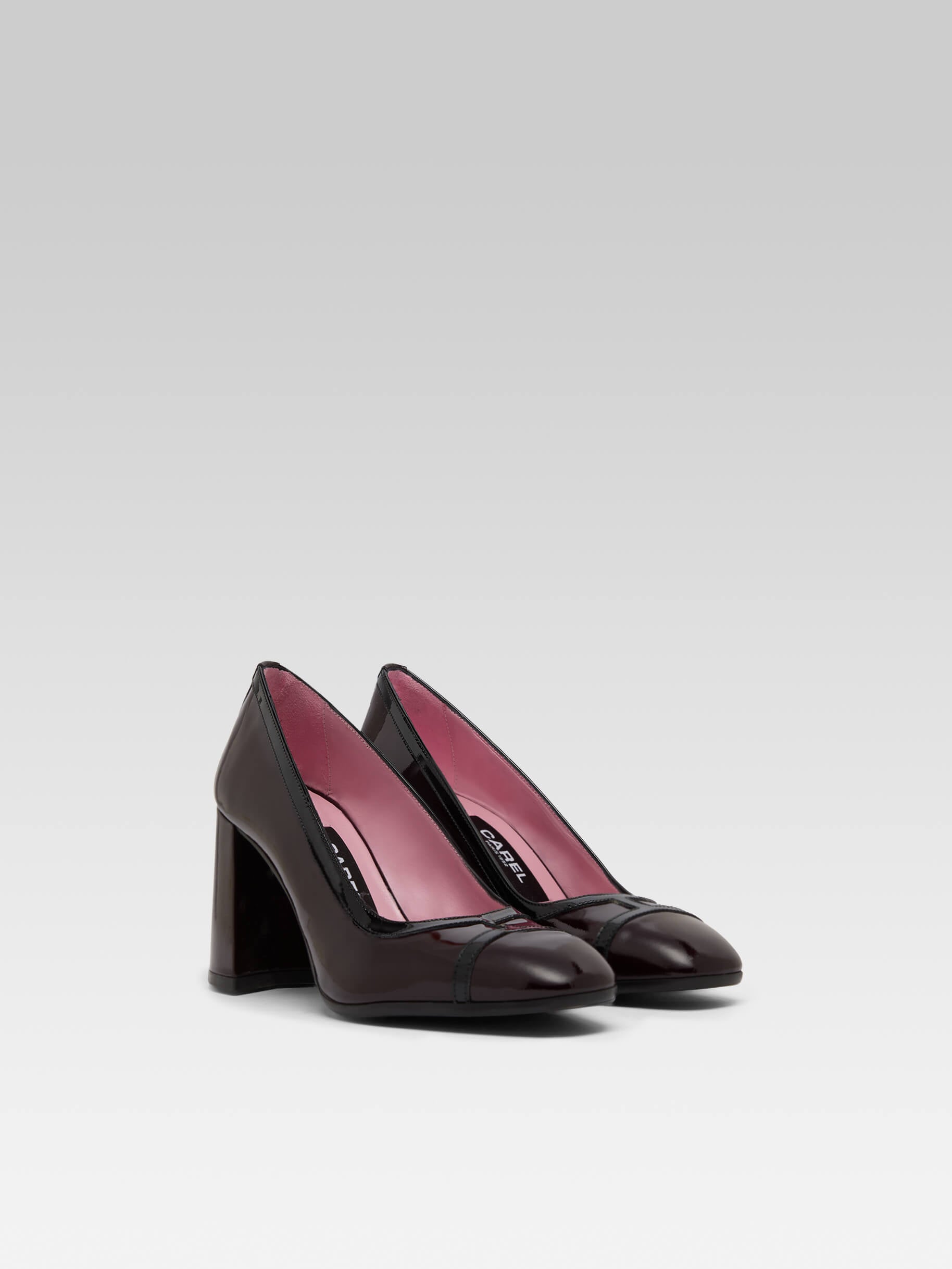 Lise - Escarpins cuir verni marron et noir - Image numéro 2