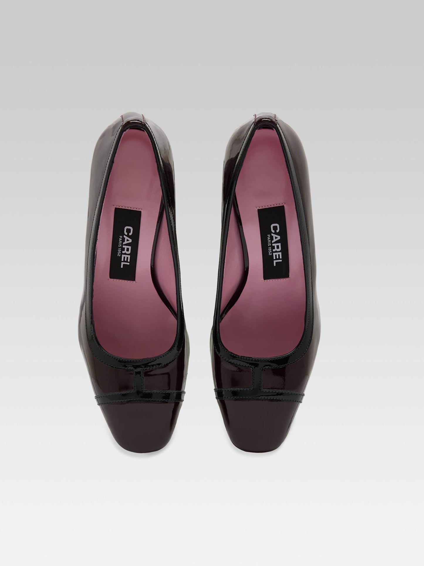 Lise - Escarpins cuir verni marron et noir