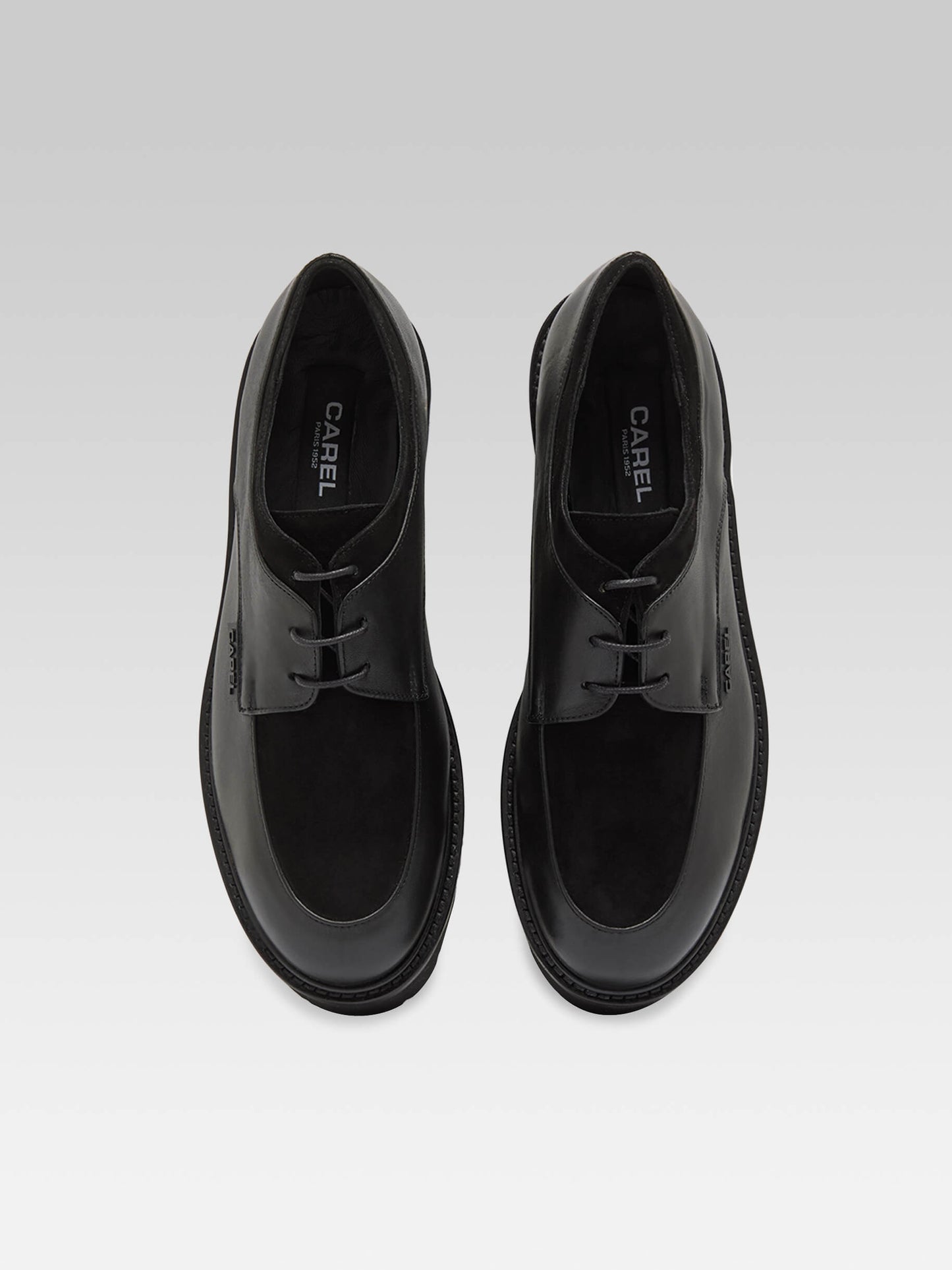 Azur - Black suede leather derbies