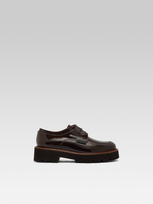 Azur - Brown patent leather derbies