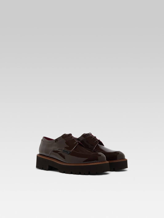 Azur - Brown patent leather derbies - Image number 2