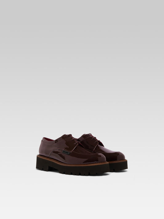 Azur - Derbies cuir verni marron - Image numéro 2