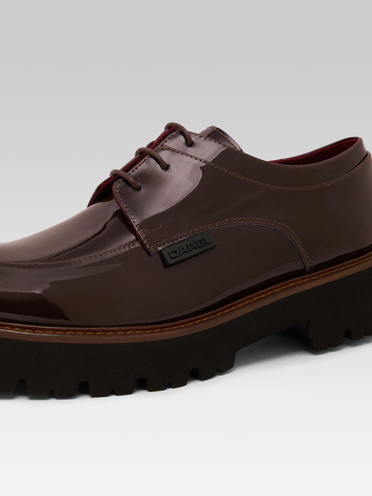 Azur - Brown patent leather derbies - Image number 3