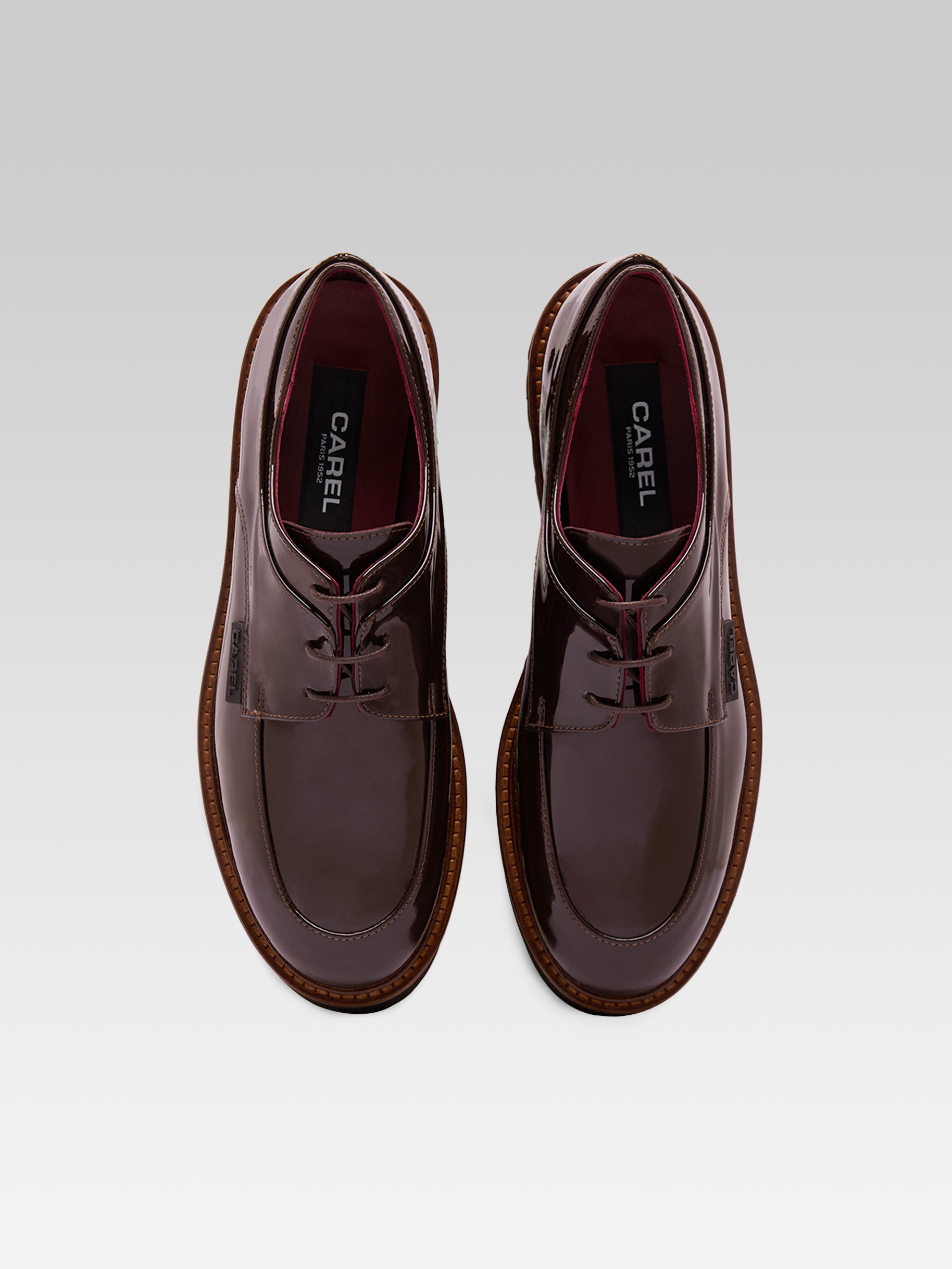Azur - Derbies cuir verni marron - Image numéro 6