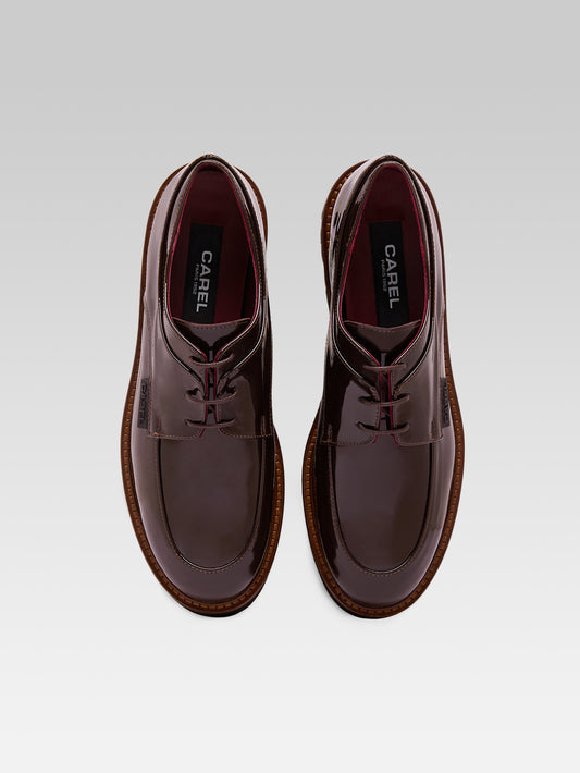 Azur - Derbies cuir verni marron - Image numéro 4