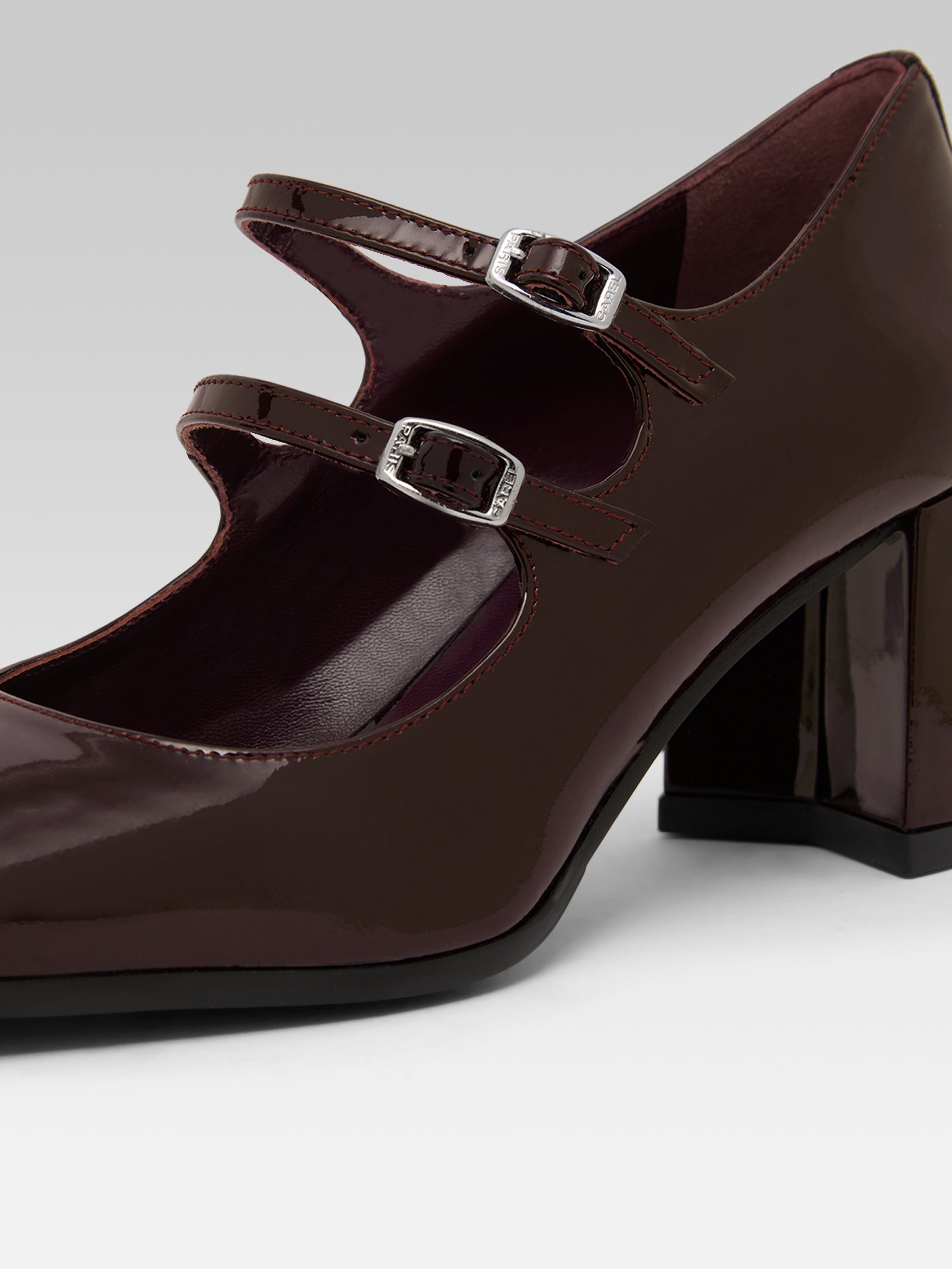 Alice - Escarpins babies cuir verni marron - Image numéro 2