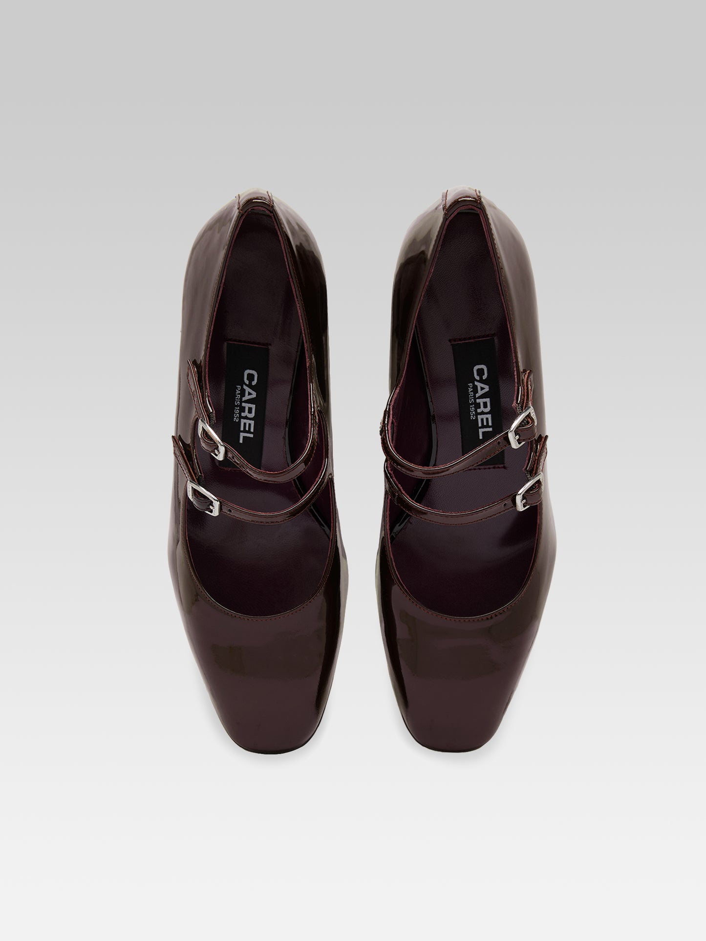 Alice - Escarpins babies cuir verni marron