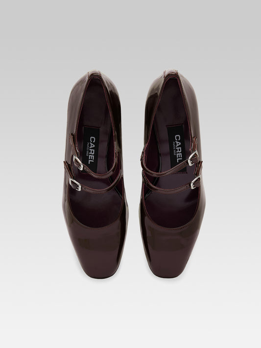 Alice - Escarpins babies cuir verni marron - Image numéro 4
