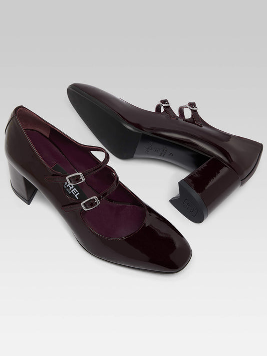 Alice - Escarpins babies cuir verni marron - Image numéro 5