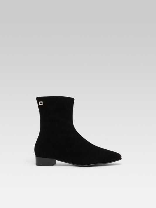 Aiglon - Bottines cuir velours noir