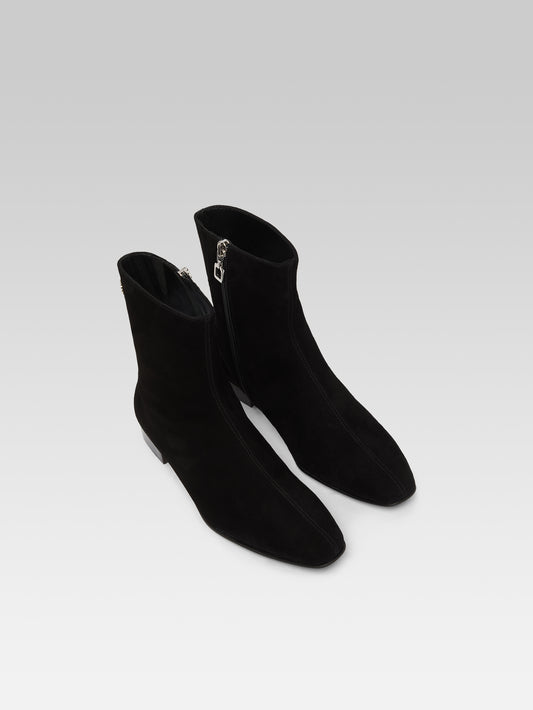 Aiglon - Bottines cuir velours noir - Image numéro 4