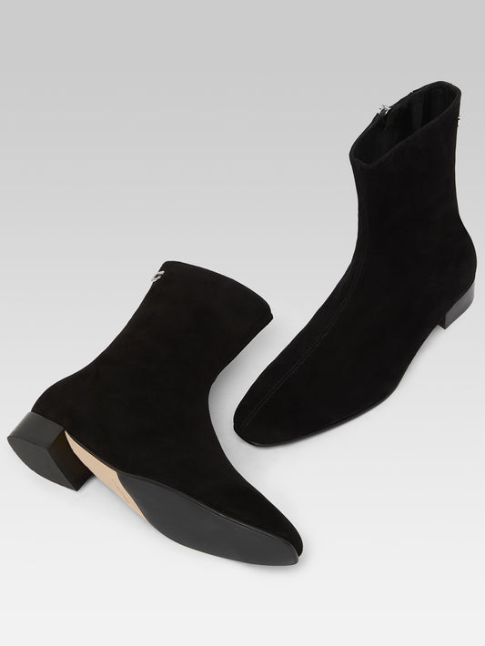 Aiglon - Bottines cuir velours noir - Image numéro 5