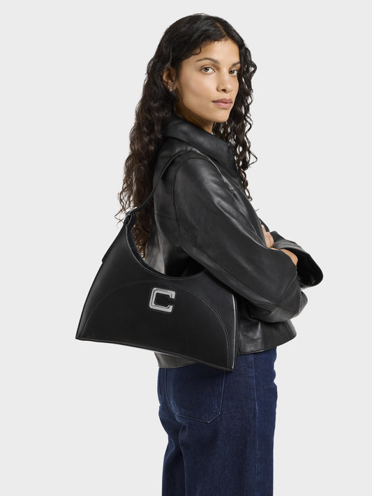 Concorde - Black leather shoulder bag - Image number 3