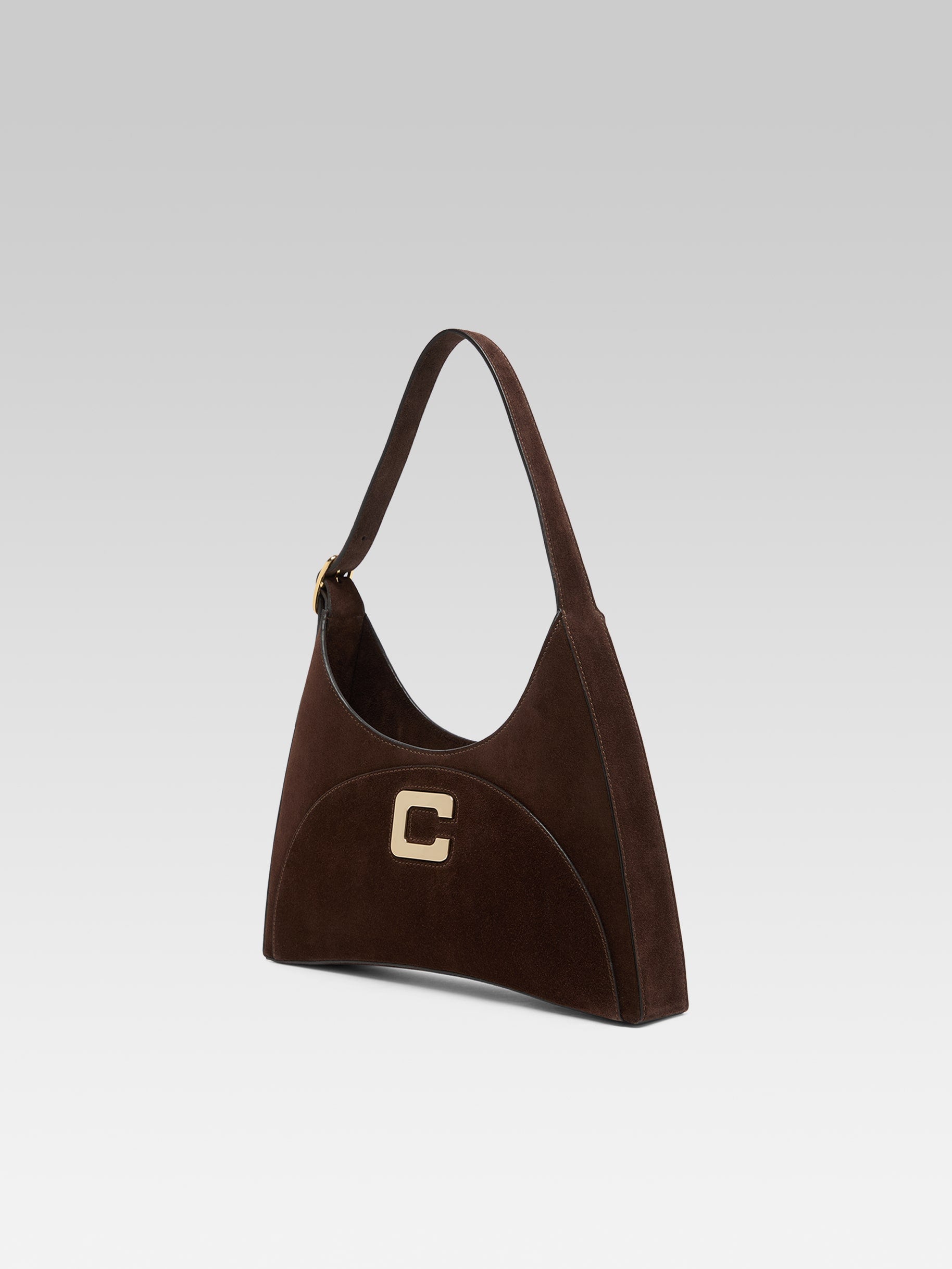 Concorde - Sac épaule cuir velours marron - Image numéro 4